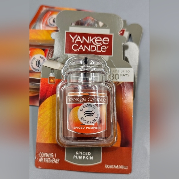 4 Yankee Candle Spiced Pumpkin Car Jar Ultimate Air Freshener Brand New - Picture 2 of 3